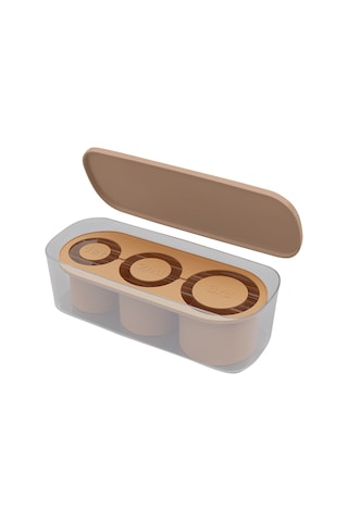 Dianziye Gıda Seviyesi Silikon Buz Kalıbı, Kapaklı 3 Boş Silindir Şekli, Uzun Süreli Soğutma, 20-40oz Bardaklar İçin Uyumlu - Kahverengi Çok Renkli