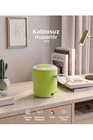 Bluetooth Hoparlör Sd Usb Destekli Taşınabilir Speaker D24