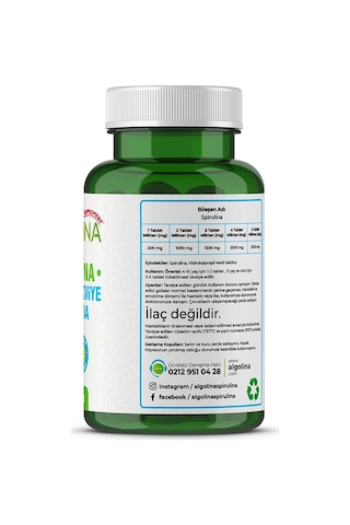 Algolina Spirulina Tablet 525 Mg 2 x 120 Tablet