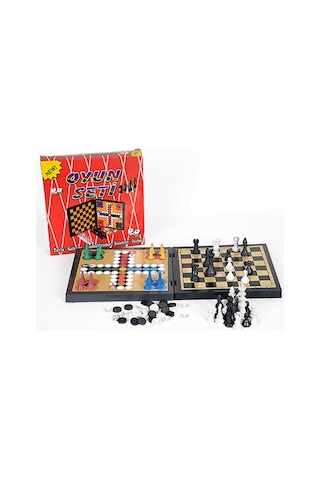 Beşli Oyun Seti Satranç - Dama - Tavla - Kızmabirader - Solotest