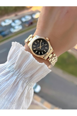 Coliseum Çelik Kordon Takvimli Kadran Özel Tasarım Vintage Seri Kadın Kol Saati+bileklik Ps.8341.m2 Sarı