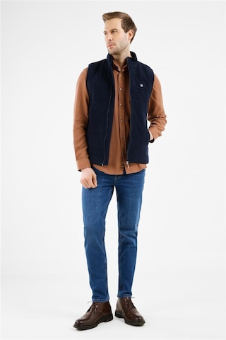 İmza Lacivert Dik Yaka Fermuarlı Casual Slim Fit Kapitone Yelek 1009255103 Lacivert