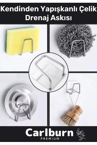 Özel Üretim Paslanmaz Çelik Suya Dayanıklı 30 Kg Ağırlık Kendinden Yapışkanlı Çelik Drenaj Askısı