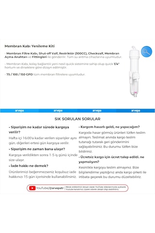 Su Arıtma Cihazı Membran Kabı Kiti