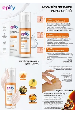 Epify Papaya Superfruit Post Epilation Gel Tüy Köklerini Zayıflatan Bitkisel Bakım Kürü 75 Ml