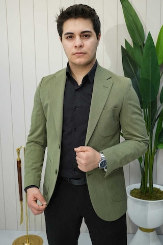 Bys Beystil Sivri Yaka Yeşil Ceket 572- Slim Fit