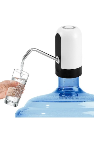 Bnl Ticaret Otomatik Şarjlı Damacana Su Pompası Dokunmatik Tuşlu 19 Litre Uyumlu Bpa İçermez Beyaz - Siyah