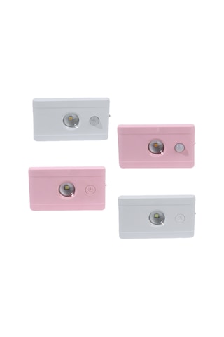 Kangvka Yakınlaşma Algılayıcı Pilli Led Gece Lambası - Pembe Abs/pmma, 1w Islak Işık, Yükseltilmiş Lens, Duvar/dolap Uyumlu Pembe