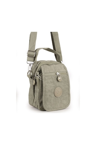 Krinkıl/klinkır Su Geçirmez İthal Kumaş Cırtlı Çokgözlü Erkek Çapraz Omuz Ve El Çantası Bej 11-6k Bej