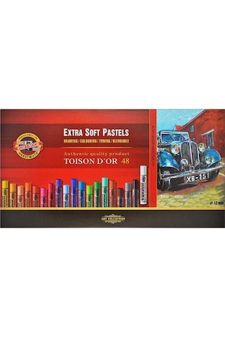 Toison D'or Sanatsal Extra Soft Yuvarlak Pastel Boya Kalın 48 Renk Extra Soft Dry Chalks Nocolor