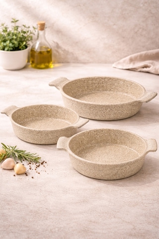 Nirvana 3 Parça Döküm Sahan Set Cappucıno - 18/20/22 Eşit Isı Dağılımlı