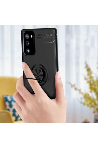 Samsung Uyumlu Galaxy Note 20 Kılıf Yüzüklü Magnetli Ravel Case