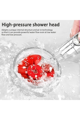 Bosphorusboutique02 Jms Kırmızı Turboşarjlı Duş Başlığı Filtresi, Yağış Duş, Su Tasarrufu, Yüksek Basınçlı, Banyo Duş Başlığı Kırmızı