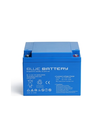 Blue Battery 12 V 26 Amper Bakımsız Kuru Akü Ups Aküsü