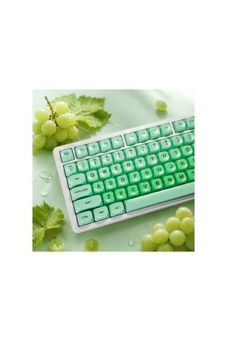 Leaven 128 Tuş Pbt Keycap Seti - Retro Yuvarlak Moa Profil Cherry Mx Uyumlu Klavye Tuşları - Turkuaz