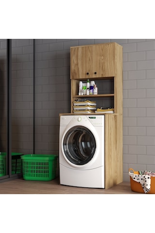 Moxen Mobilya Ceviz Çamaşır Makinesi Dolabı Cmd2002Cvz