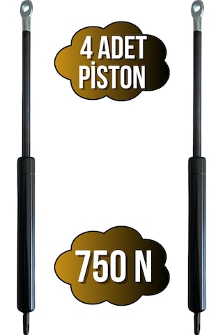 Yatak Makası Pistonu Baza Açılır Makası Pistonu 750n Piston Tek Kişilik 4 Adet Siyah Siyah