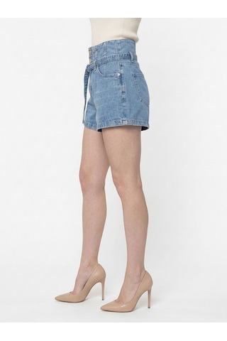 Slim Fit Kadın Şort Denim