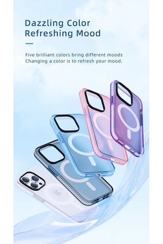 Rock Apple Uyumlu iPhone 14 Plus Kılıf Shield Serisi Magsafe Anti Shock - Mor Mor