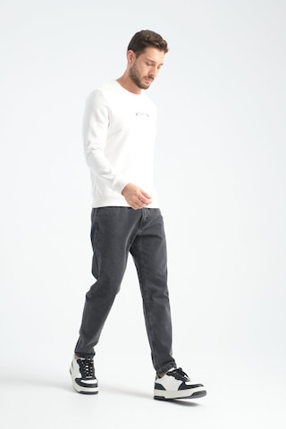 Shooter Sportwear Shooter Erkek Üç İplik Sweatshirt Regular Fit Pamuklu Bisiklet Yaka Günlük Spor Basic Ekru