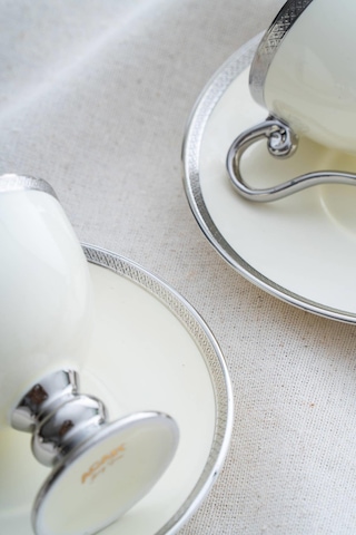 Acar Thelma Kırık Beyaz 6 Kişilik Kahve Fincanı Takımı - 90 Ml Krem