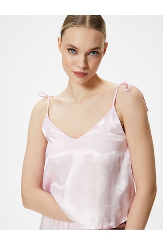 Koton Saten Pijama Üstü İnce Askılı Pembe 4slk90024mw 4SLK90024MW275 Gül