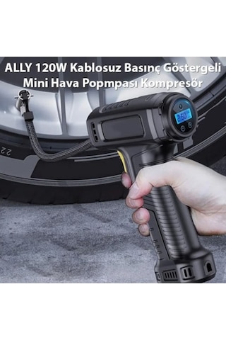 Didadodo 120w Kablosuz Basınç Göstergeli Mini Hava Pompası Kompresör