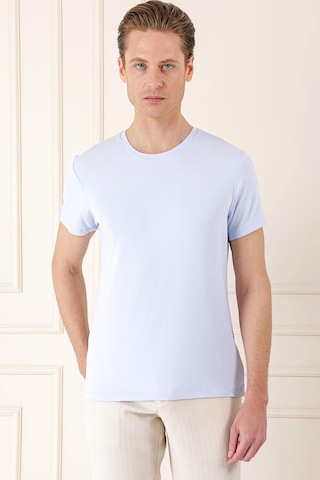Efor Slim Fit Bisiklet Yaka Düz Pamuklu Buz Mavi Tişört Ts 823 Buz Mavi