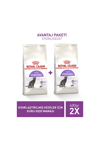 Sterilised37 Kısırlaştırılmış Kediler Için Kuru Kedi Maması 400g 2x Adet
