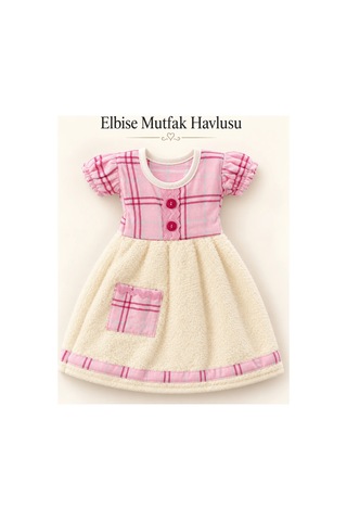 Elbise Mutfak Havlusu 20x30cm Pembe Kare Çok Renkli