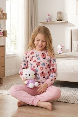 Modanino Kız ÇocukPamuk Pijama Takımı 4-11 Yaş 12628 Pembe