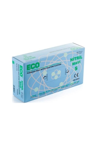 Eco Nitril Pudrasız Muayene Eldiveni Mavi 100'lü