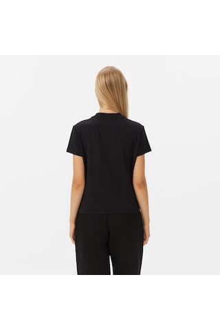 Guess W4bı26j1314 Ss Mock Neck All Ove Kadın Tişört Siyah