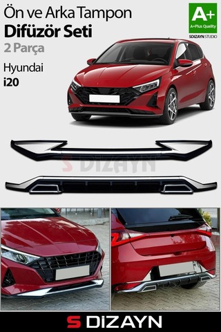 S-dizayn Hyundai İ20 Ön Ve Arka Tampon Koruma Difüzör Seti 2020 Üzeri A+ Kalite