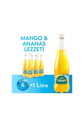 Sırma Mango & Ananas Aromalı C Vitaminli Doğal Maden Suyu 1 Lt X 6 Adet
