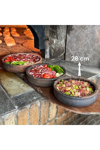 Küçük Boy Toprak Güveç Fırın Tepsisi 4 Kişilik 28 CM Toprak