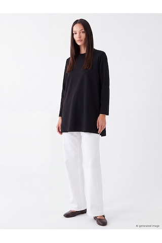 Lcw Everyday Siyah Oversize Soft Touch Kadın Tunik