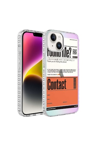 Apple Uyumlu iPhone 14 Plus Airbag Kenarlı Renkli Desenli Silikon Zore Elegans Kapak