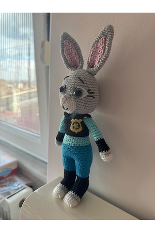 Judy Hopps Amigurumi Tavşan 28 Cm 007