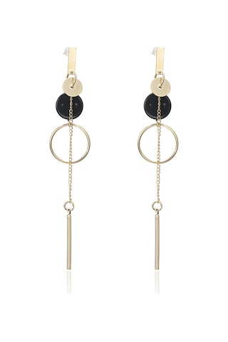 Skycity Tek Çizgi Küpe - Altın Ve Gümüş Renk, Alaşım Malzeme, Şık Tasarım Gold