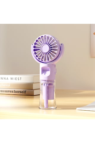 Cevval F4 Buharlı El Fanı Şarjlı Mini Masaüstü Fan Type-c Usb Soğutucu Nemlendiricili Taşınabilir Fan
