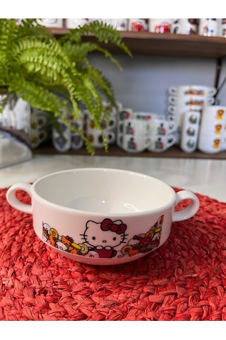5 Parça Hello Kitty Model Çocuk Yemek Takımı Beslenme Seti Çok Renkli