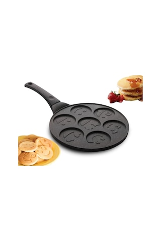 Penguen Granit Döküm Yüz Emojili Pankek Tava 28 Cm Pen