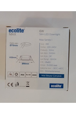 Ecolite Max 6w 3000k Led Gömme Spot Sarı Işık