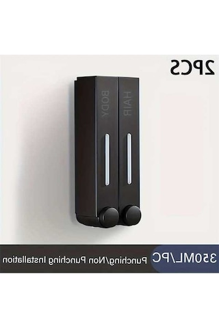 Bosphorusboutique02 Siyah B 350ml Duvar Montaj Sabun Dağıtıcı, 3 Adet, Otel/banyo/mutfak, El Yıkama, Duş Jeli/şampuan, Delme İzleri Olmadan Kurulum, Ev Kullanımı Siyah