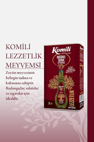 Komili Lezzetlik Meyvemsi Natürel Sızma Zeytinyağı 3 L
