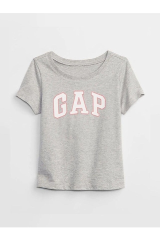 Kız Bebek Gap Logo T-shirt Gri-5945 Gri
