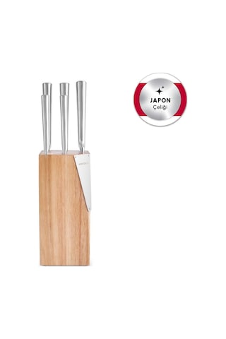 Karaca  Samuray Thor New Japon Çeliği 6 Parça Bıçak Seti Ahşap