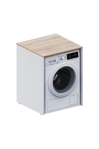 Aqua Bagno Voca Smartbox Çamaşır Makinesi Alt Dolap - Somono Meşe - Beyaz