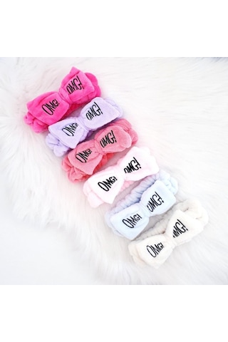 Fiyonklu Omg Saç Bandı Mercan Peluş Saç Bandı Fuşya